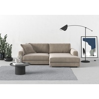 Ecksofa TRENDMANUFAKTUR "Bourbon" Sofas Gr. B/H/T: 250 cm x 84 cm x 176 cm, Breitcord, mega-Recamiere rechts, XXL ohne Sitztiefenverstellung, beige Ecksofas