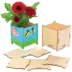 Blumentopf-Bastelsets aus Holz (pro Set 4) Basteln mit Holz
