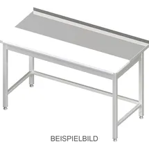 Stalgast Arbeitstisch ohne Grundboden, 800x600x850 mm, mit vertiefter PE-Schneideplatte, ohne Aufkantung, verschweißt