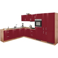 Held MÖBEL Winkelküche »Tinnum«, mit E-Geräten, Stellbreite 240/330 cm rot