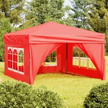 vidaXL Partyzelt Faltbar mit Seitenwänden Rot 3 x 3 m