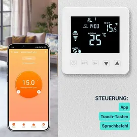 casativo-power WLAN-Thermostat Unterputz für Fussbodenheizung 1 St. Weiß