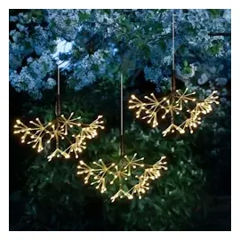 MARELIDA LED Feuerwerk Leuchtstern Firework schwarzer Hängestern Fernbedienung