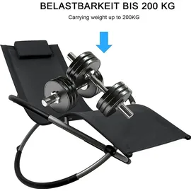 MuCoLa Schaukelliege 160 x 80 x 90 cm anthrazit klappbar