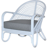 Rattansessel weiß mit Kissen Armlehnsessel Relaxsessel Rattan Lounge