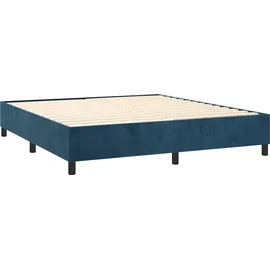 vidaXL Boxspringbett mit Matratze Dunkelblau 180x200 cm Samt
