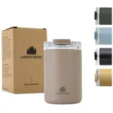 Groenenberg Thermobecher 350 oder 470ml | Kaffeebecher to go 100% Auslaufsicher | Hält mind. 4 h warm | Coffee to go Becher aus recyceltem Edelstahl (Earth, 350 ml)