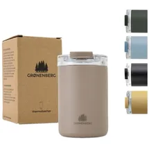 Groenenberg Thermobecher 350 oder 470ml | Kaffeebecher to go 100% Auslaufsicher | Hält mind. 4 h warm | Coffee to go Becher aus recyceltem Edelstahl (Earth, 350 ml)