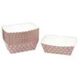 Frau WUNDERVoll® Kuchen Backformen 96 Stück, rosa weiße Sterne/Mini Kuchenform Backformen, Backförmchen, Papierbackform, Förmchen Papier Kastenform Einweg Backform