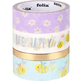 Folia Washi Tape BEES Deko-Klebeband 1,5 cm 4 Rollen