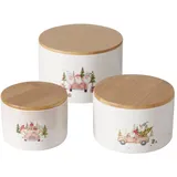 Boltze Behälter zur Aufbewahrung aus Keramik CARRIE, Ø 11-16 cm, 3er-Set