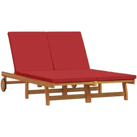 vidaXL Doppel-Sonnenliege 200 x 150 x 30 cm Rot