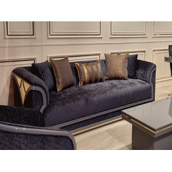 Casa Padrino Luxus Art Deco Sofa Lila / Grau / Gold - Wohnzimmer Sofa - Hotel Sofa - Luxus Art Deco Wohnzimmer & Hotel Möbel