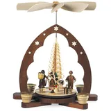 Müller Erzgebirge Pyramide Erzgebirgsfiguren Spitzbogen nat 25x15x30cm