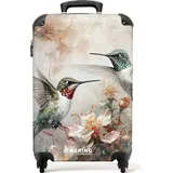 NoBoringSuitcases.com NoBoringSuitcases.com® Koffer Handgepäck Trolley Rollkoffer Kleine Reisekoffer, mit Rollen, TSA Schloss, Hartschalenkoffer, Koffer Handgepäck, 55x40x20, Suitcase, Handgepäck 55x40x20 cm Kolibris zwischen Blumen - Cabin Si... - Bunt