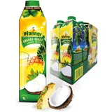 Pfanner Ananas Kokos Getränk (8 x 1 l) – Ananassaft und Kokoswasser – Fruchtgetränk im Vorratspack – Getränk mit mind. 25 % Fruchtgehalt