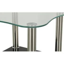 Haku-Möbel Beistelltisch quadratisch Glas silber 40,0 x 40,0 x 47,0 cm, 1 St.