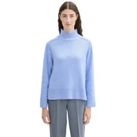 Tom Tailor Damen 1042983 Pullover mit Stehkragen, 35899-Calm Blue Melange, Large