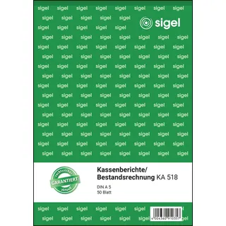 Sigel Kassenbericht/Bestandsrechnung Formularbuch KA518