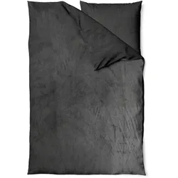 NYVI Winter Bettwäsche Set DreamScience Cashmere Touch - Kuschelweich & Wärmend - Mit Reißverschluss 155x220 + 80x80 cm anthrazit