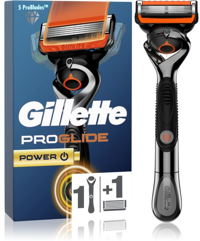 Gillette ProGlide Power batteriebetriebener Rasierapparat + Ersatzbürstenköpfe 1 St.
