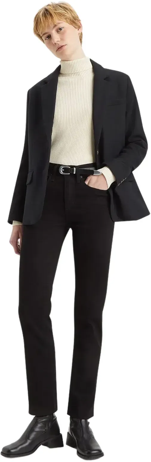 Levis 724 Jeans mit hohem Bund in Schwarz-W28 / L34
