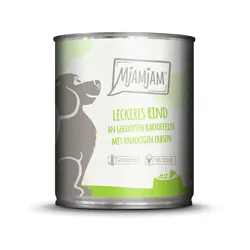 MJAMJAM Leckere Mahlzeit 800g Dose Hundenassfutter 6 x 800 Gramm leckeres Rind an gekochten Kartoffeln mit knackigen Erbsen