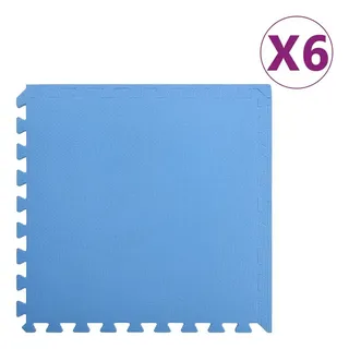 vidaXL Bodenmatten 6 Stk. 2,16 m2 EVA-Schaumstoff Blau