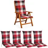 BURI Hochlehnerauflage Hochlehner Auflagen Stuhlauflagen Sitzkissen 117x49x6 Stuhlpolster, (4 St) rot