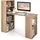 Costway Schreibtisch mit Bücherregal, Computertisch mit 6 Regalen, PC-Tisch mit Regal rechts oder Links, Bürotisch, 122 x 56 x 122 cm Natur