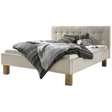Hasena Polsterbett Noemi 25 Eiche bright | Stoff beige 160x200 - Beige
