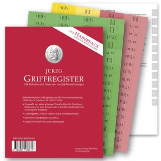 jureg Griffregister für HABERSACK | 2025 | selbstklebende Register Etiketten mit Gesetzes- und §§-Bezeichnungen
