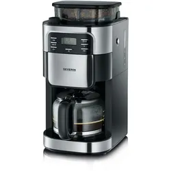 Severin Kaffeemaschine mit integriertem Mahlwerk, 10 Tassen, schwarz