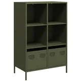 vidaXL Highboard Olivgrün 68x39x103,5 cm Stahl