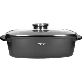Cheffinger Bräter Deckel Induktion Pfanne Schmortopf Marmorbeschichtung Aluguss 32cm