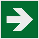Metafranc Hinweisschild Richtungspfeil gerade 15 x 15 cm nachleuchtend