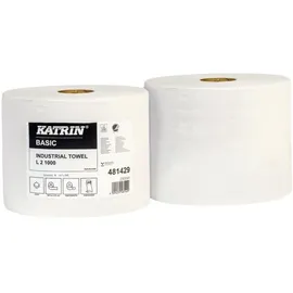 Katrin Putztuchrollen Basic L2 1000 2-lagig weiß, 1.000 Blätter, 2 Rollen