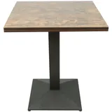 homewell Quadratischer Esstisch, Küchentisch, Höhe 75 cm, für 2 bis 4 Personen, für Esszimmer, Wohnzimmer, Balkon, 60 x 60 cm, Holzplatte mit Metallfuß