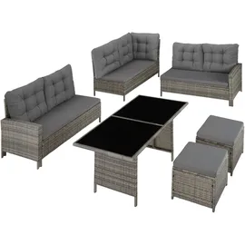 Tectake Barletta Rattan Lounge grau