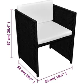 vidaXL Bistro-Set 3-tlg. schwarz 46067