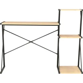 vidaXL Schreibtisch mit Regal Schwarz und Eiche 116×50×93 cm