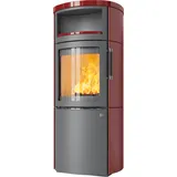 Kaminofen HARK 44-5.8 GT FlameKat 8 kW - Ofenkacheln: Bordeaux-Rot - Korpus: titan