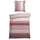 SCHIESSER Endy Stripes Gestreift Lila 135 x 200 cm + 80 x 80 cm