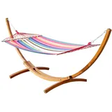 350cm Hängemattengestell Gestell m. Hängematte Stabhängematte Holz Lärche ROJO