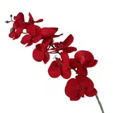 Yalulu 2 Stück Orchidee Künstliche Simulation Schmetterling Orchideen Blüte Blumen Hochzeit Haus Partei Home Deko (Rot)