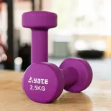 Yate Paar Neopren Training Fitness Hanteln 0,5kg 1kg 1,5kg 2kg 2,5kg 3kg 4kg 5kg rutschfest Hantelset Workout Gewichte für Damen Männer Kinder Krafttraining Gymnastik (2,5kg Violet)