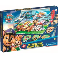 CLEMENTONI Quiz-Bodenpuzzle - Paw Patrol - Interaktives Lernspiel mit Stift, 24 Teile Puzzle für Kinder ab 3 Jahren, 62 x 42 cm, 16684