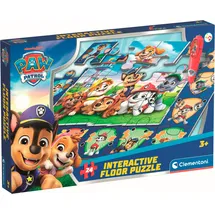 CLEMENTONI Quiz-Bodenpuzzle - Paw Patrol - Interaktives Lernspiel mit Stift, 24 Teile Puzzle für Kinder ab 3 Jahren, 62 x 42 cm, 16684