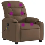 vidaXL Massagesessel mit verstellbarer Rückenlehne und Liegefunktion Stoff 147 x 80,5 x 0 cm Braun