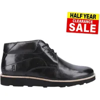 Hush Puppies Kennedy Leder Memory Foam Herren Desigenr Stiefeletten Schwarz